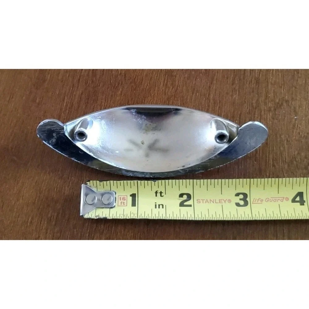 2 Cup Pull Drawer Cabinet Hardware Bin Handles Kitchen Dresser Silver Tone